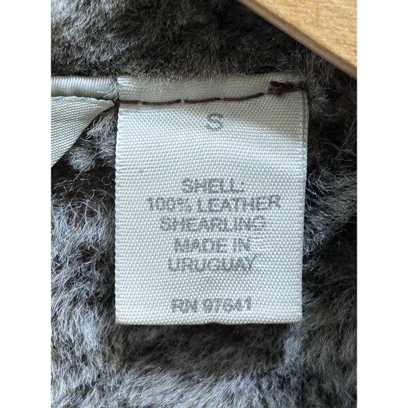 J. Jill 100% Leather Vest Jacket S Sherling Wine/Brown Front Zip Boho Indie - Picture 6 of 11